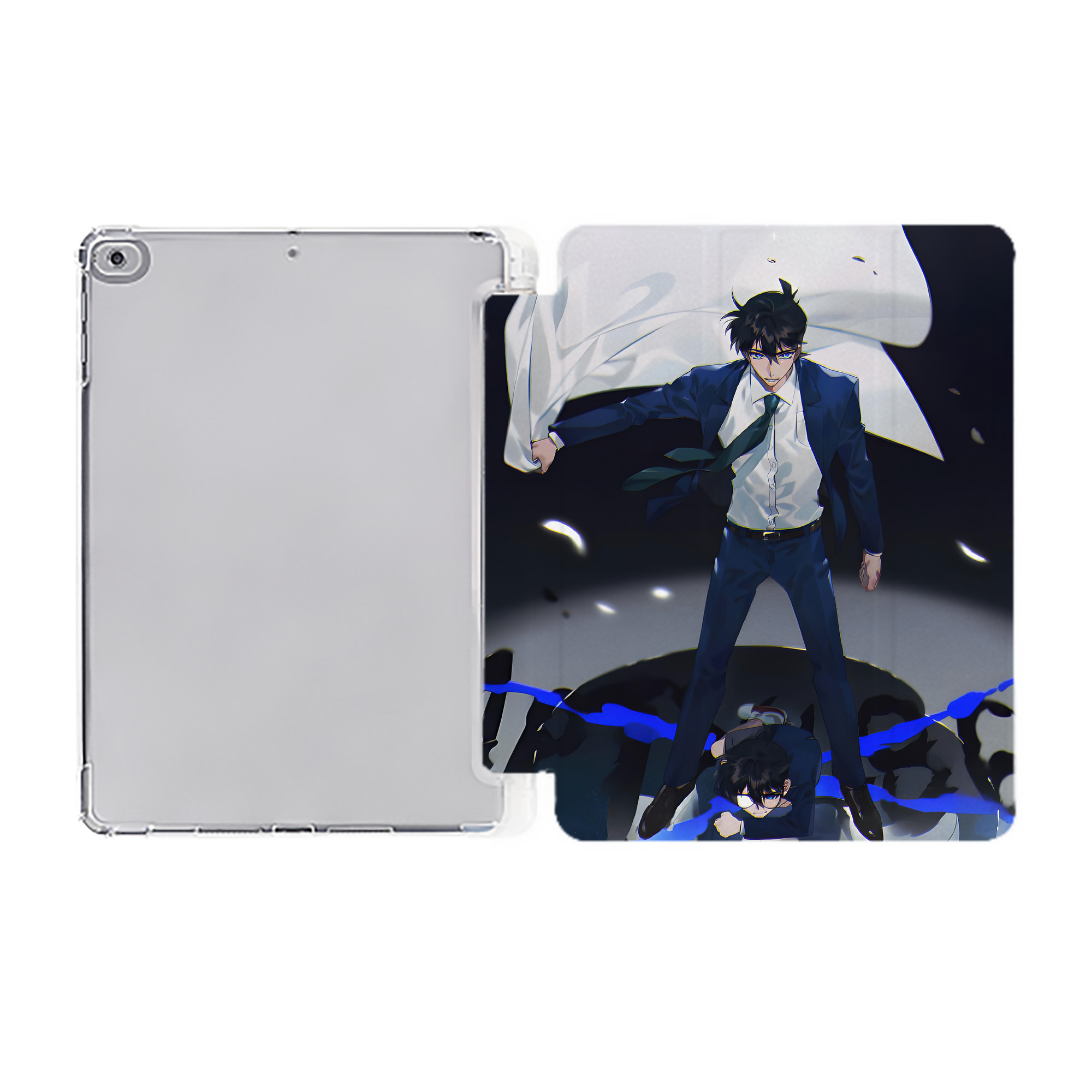 （画像用） 名探偵コナン Detective Conan IPad ケース ペン収納付き 三つ折りスタンド PUレザー×シリコン 対応機種9.5/10.5/10.9インチ